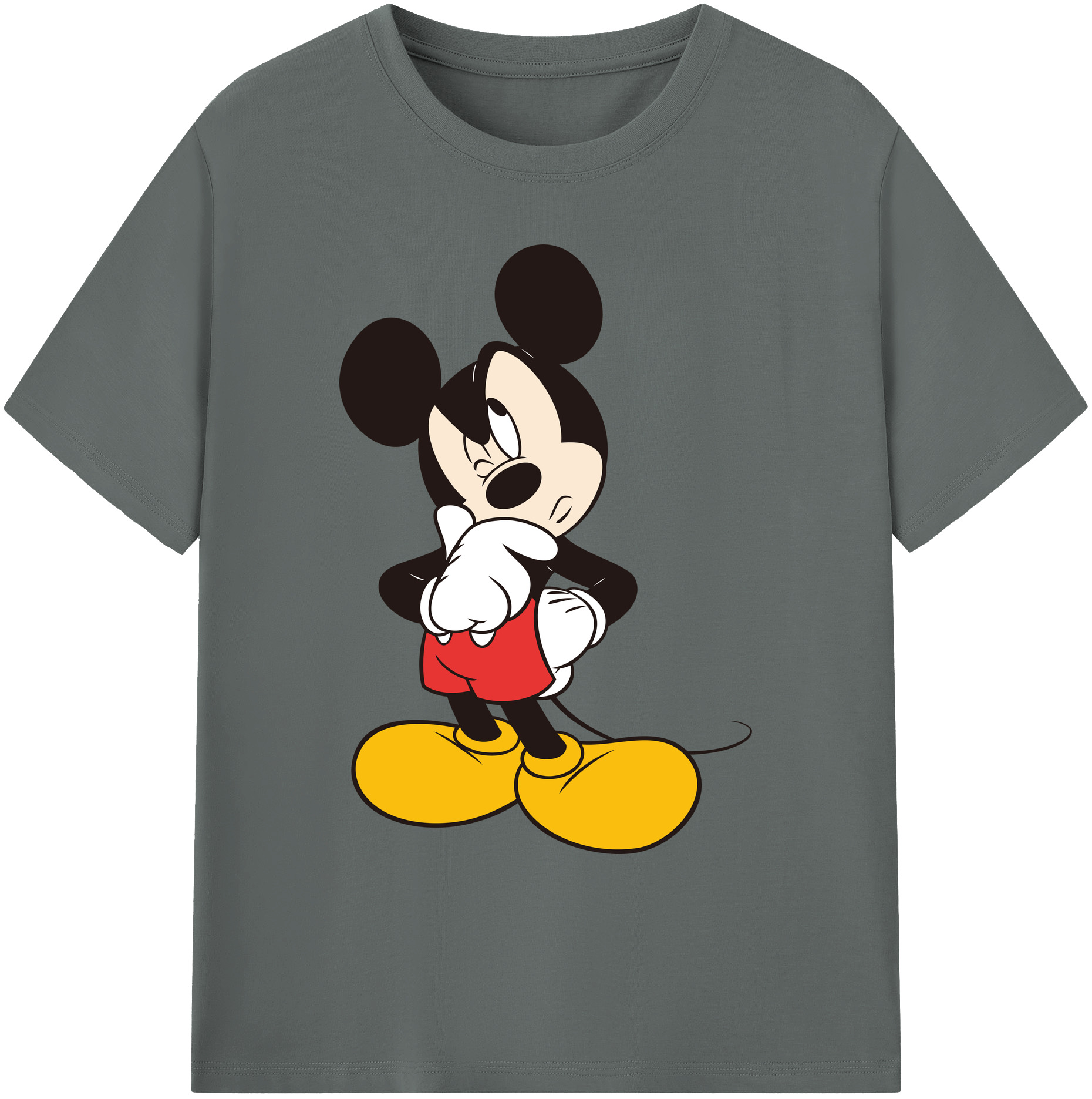 ミッキーマウス Mickey Mouse 綿100％ メンズ半袖Tシャツ｜肌触りやわらか＆通気性